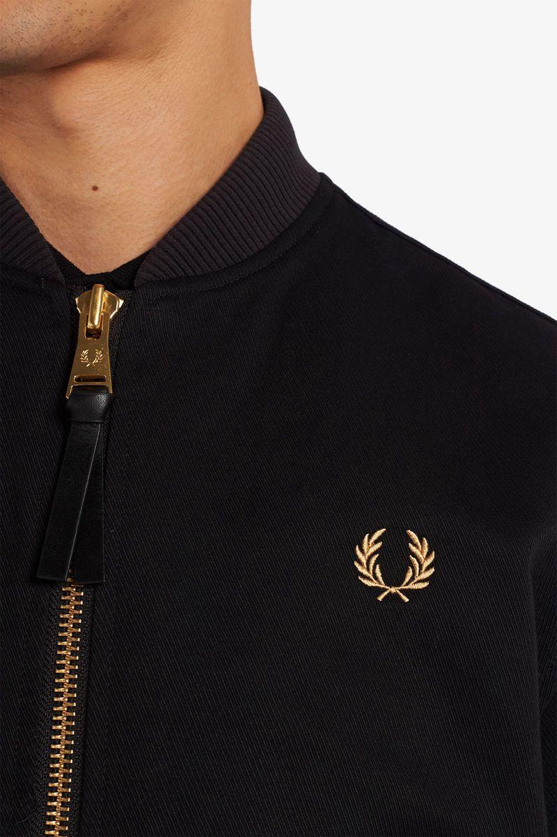 Black Fred Perry Twill Bomber Men's Jackets | PH 1269XYUF